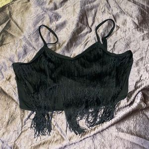 Black fringe top
